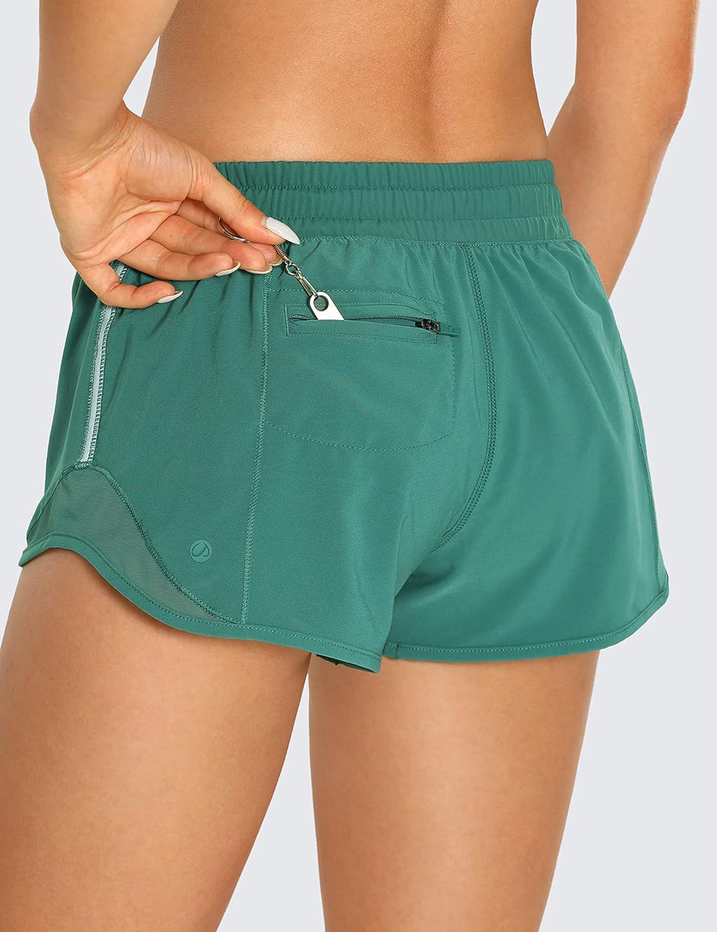 Lined Mid-Rise Feathery-Fit Shorts with Drawstring by